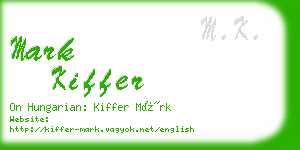 mark kiffer business card